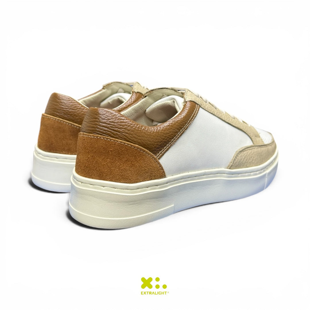 sneaker de piel latte blanc 16k vermil extralight