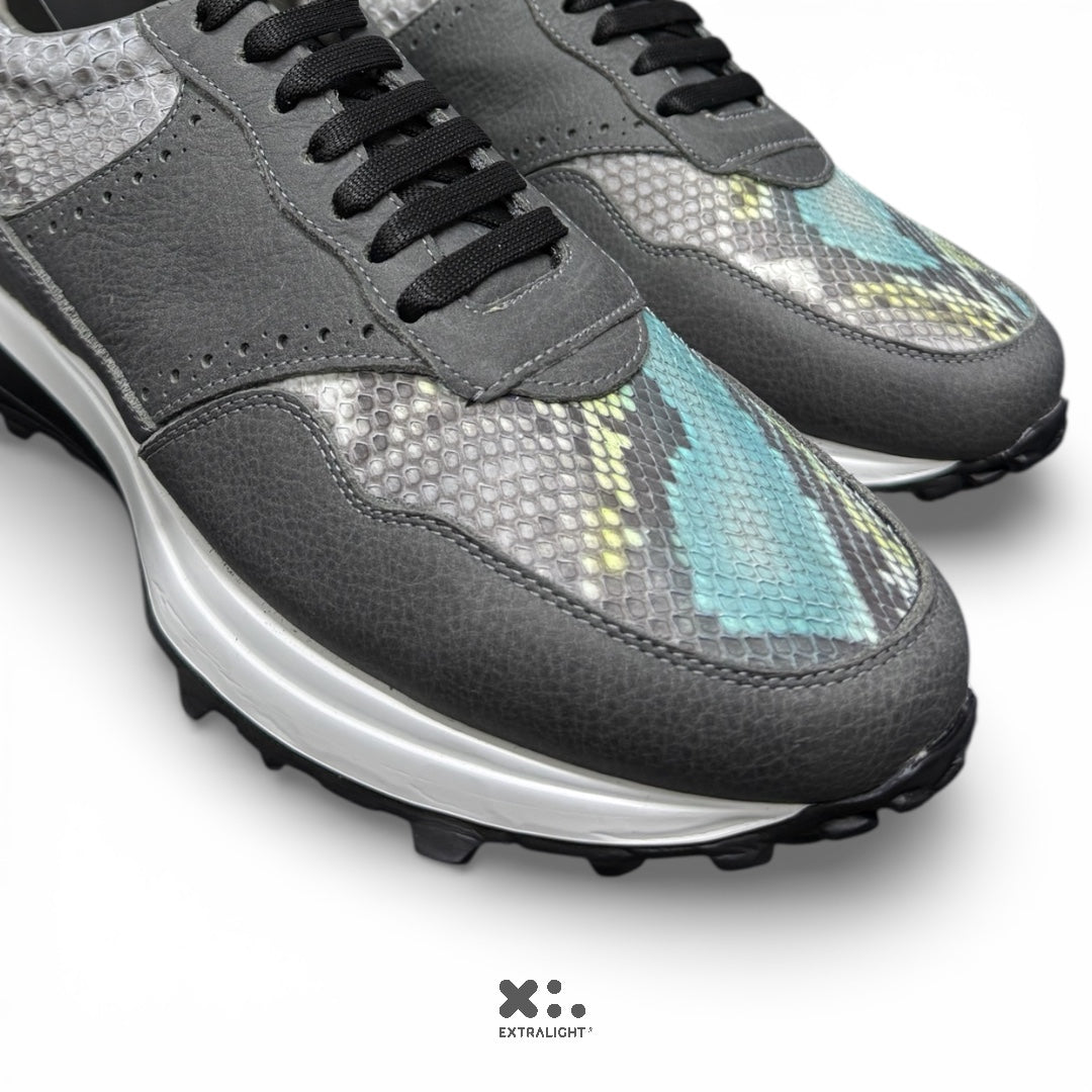 Sneaker 20k10 - piel de pyton gray menta extralight