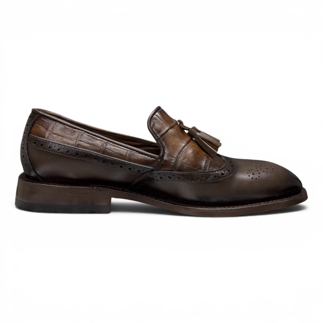 Loafers gianluca piel / alligator cognac