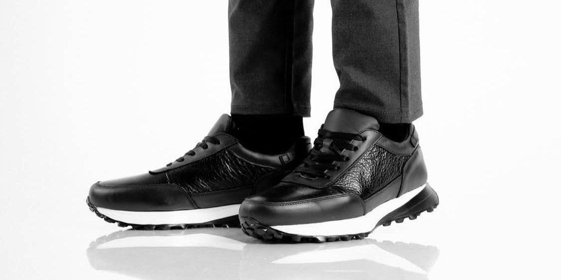 sneakers de piel venado negro extralight mod james