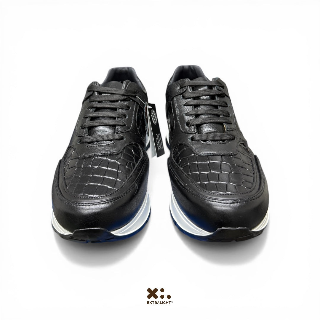 sneaker monclear - negro cocodrilo skin print Extralight®
