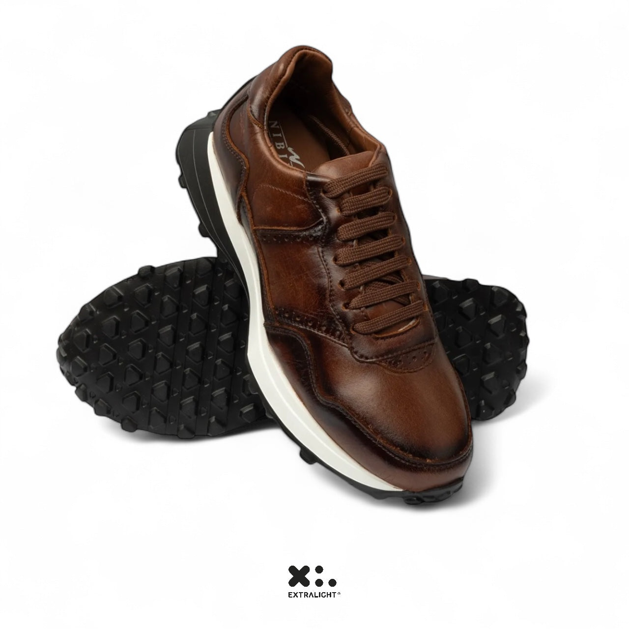 sneaker de piel pull up cognac 20k10 extralight