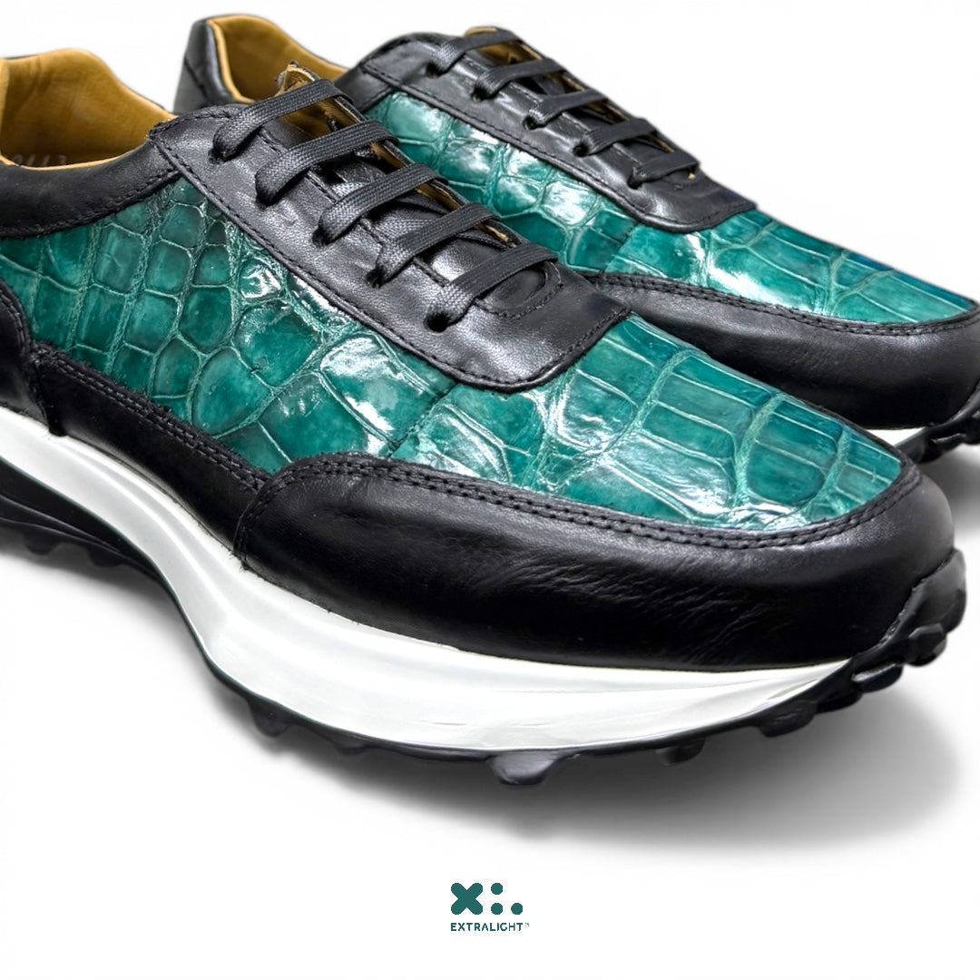 Sneaker 20K piel cocodrilo mármol aqua extralight®