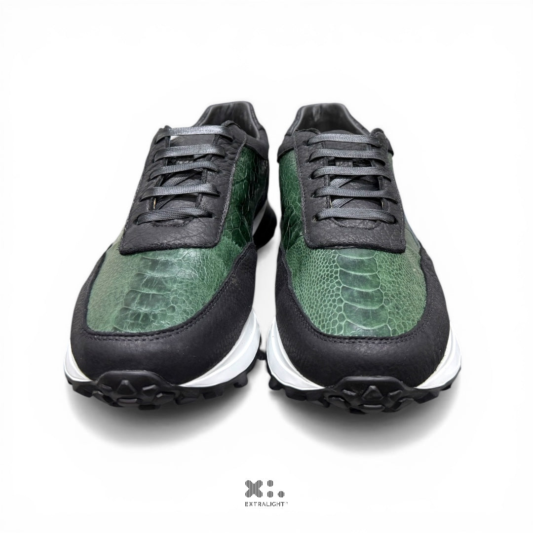 Sneaker 20K piel ostrich leg green olive extralight®