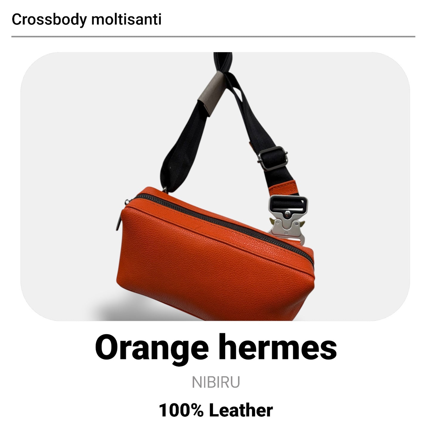 Crossbody de piel moltisanti flother Orange