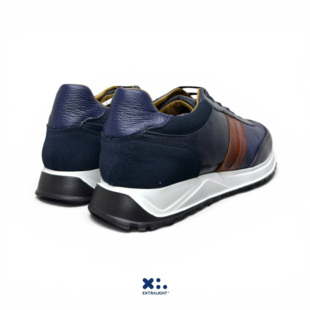 sneaker carson piel venado - marino Orange Extralight®