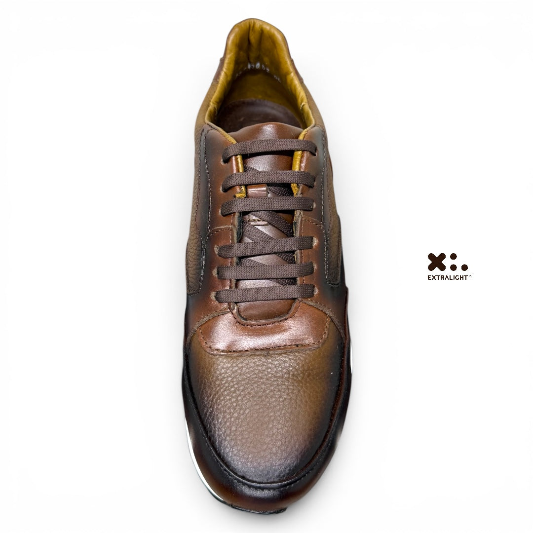 sneaker fendo- piel venado cognac madero extralight