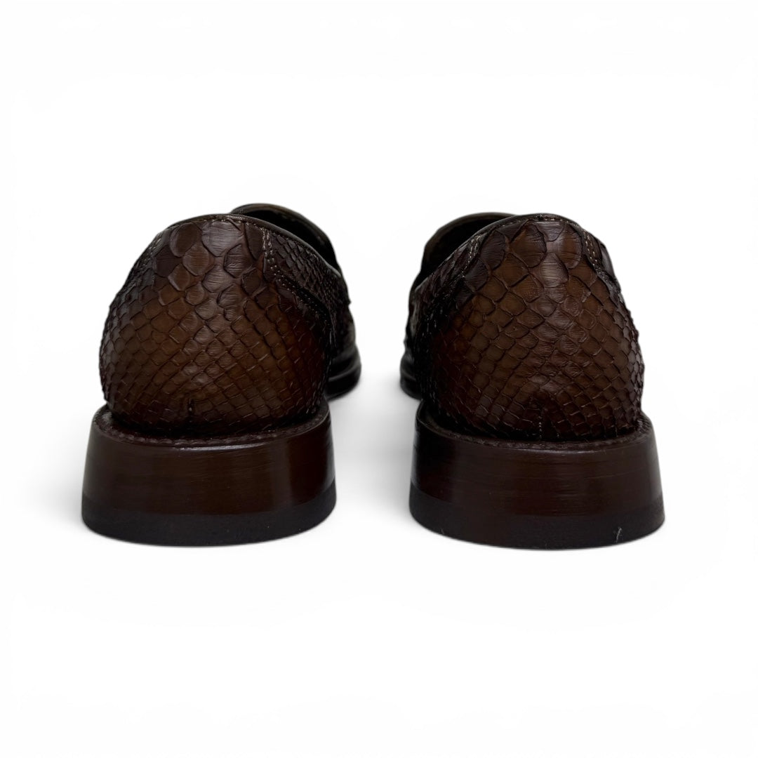 Loafers clermont piel full pyton chocolate whiskey