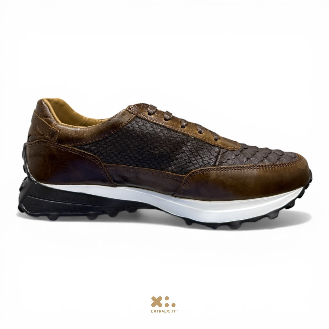 Sneaker 20K piel phyton café moca extralight®