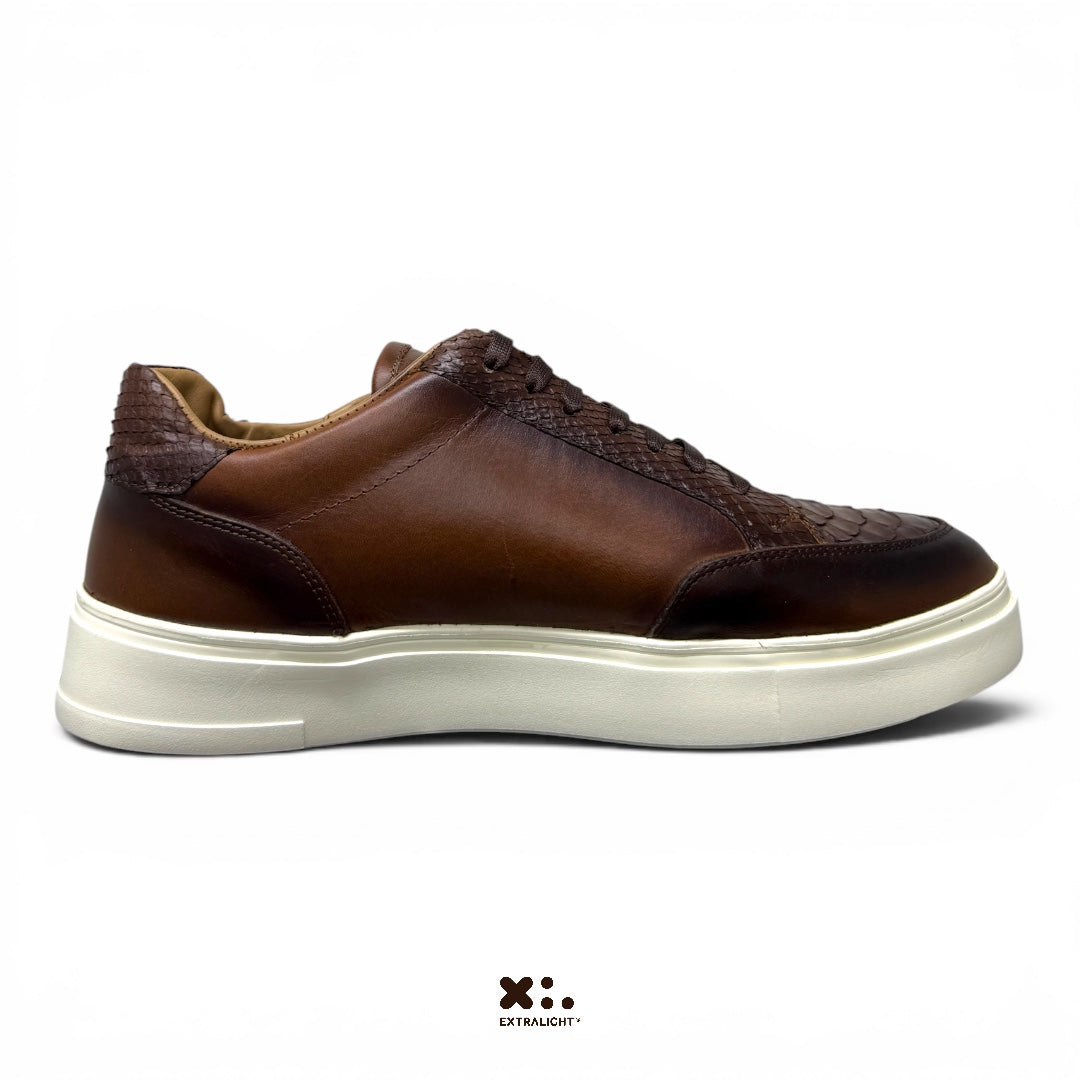 sneaker de piel cognac pyton 16k vermil extralight