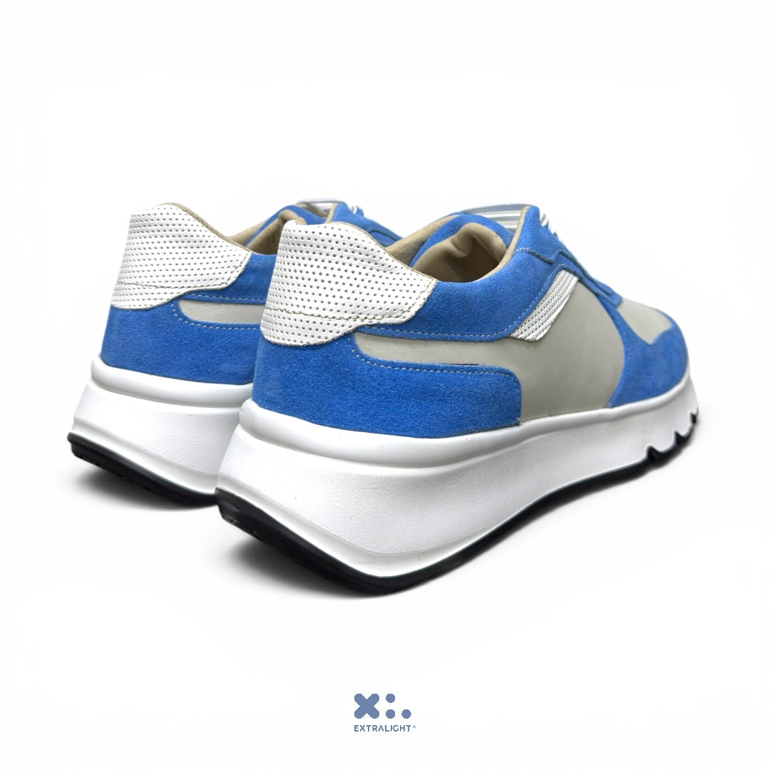 sneaker bali - piel blanco gamuza blue ice Extralight®