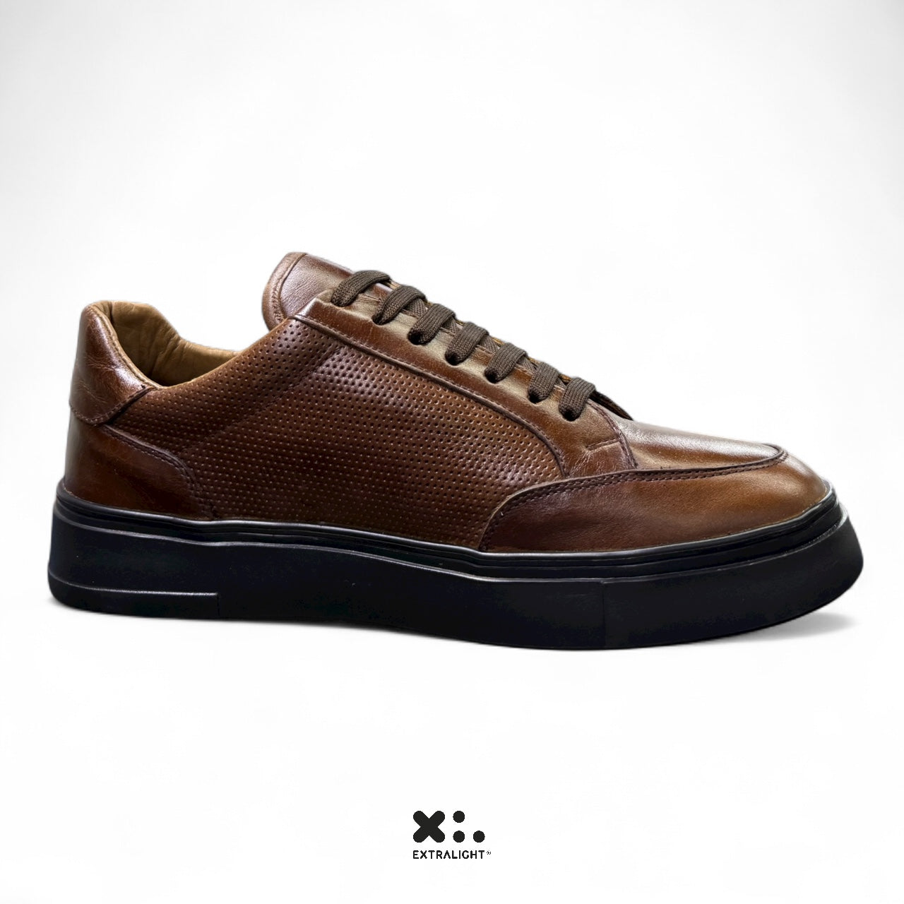 sneaker de piel cognac 16k vermil black extralight
