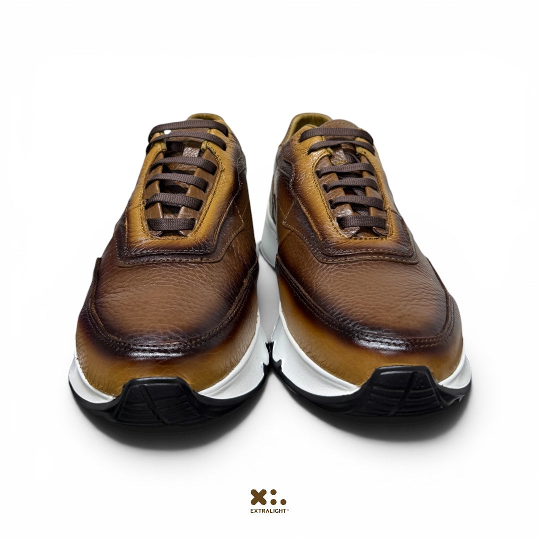 sneaker Flandes - piel venado paleta café miel Extralight®