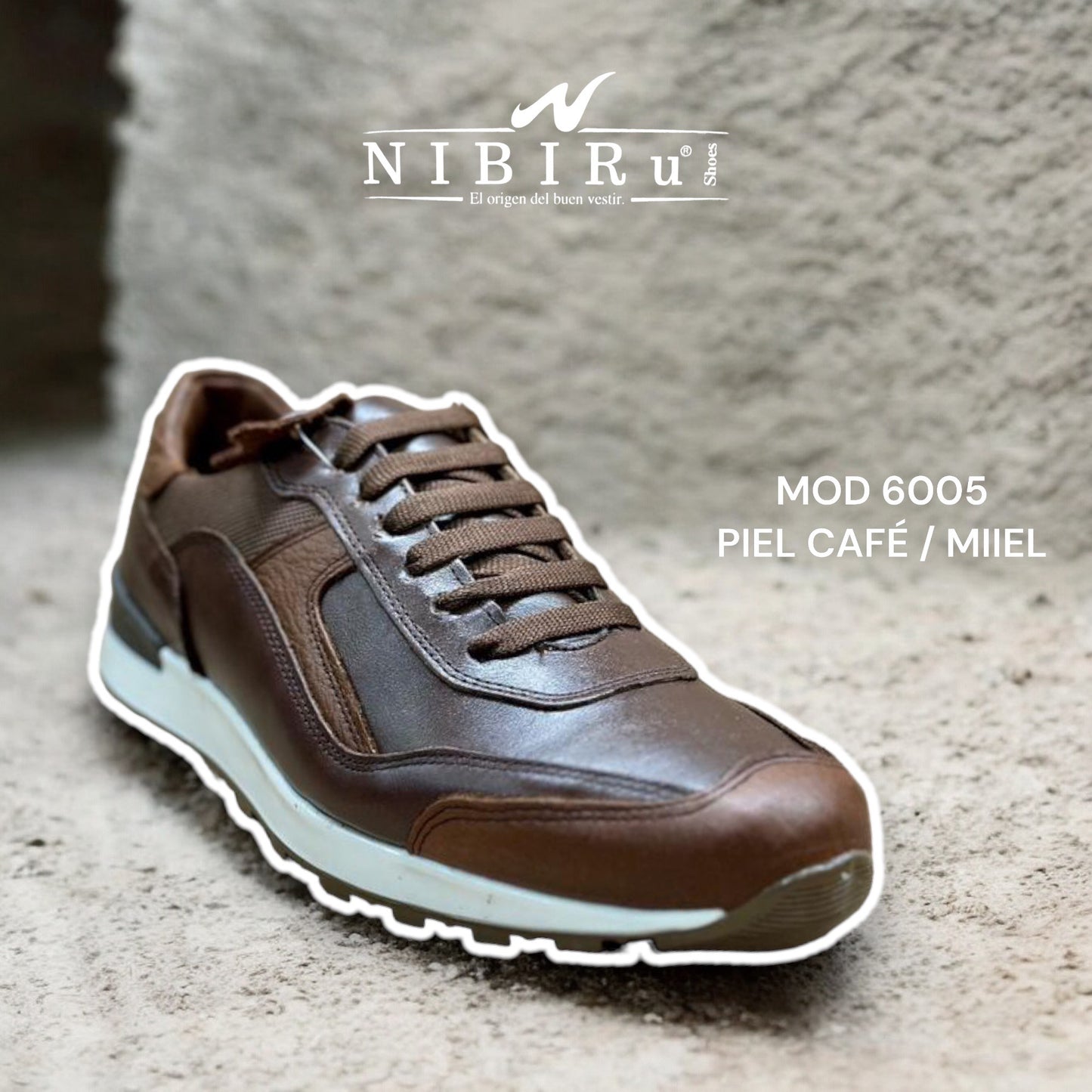 Tenís de piel 6005 - café tabaco