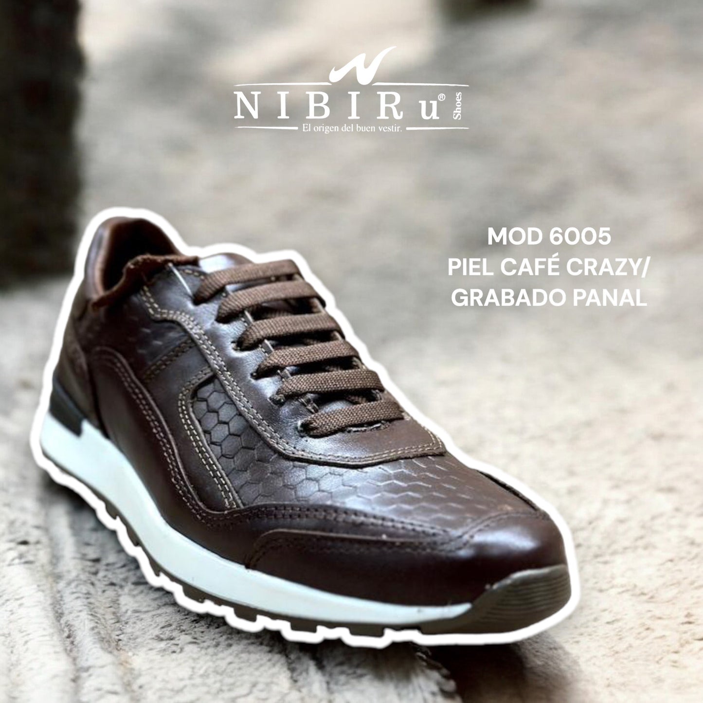 Tenís de piel 6005 - chocolate