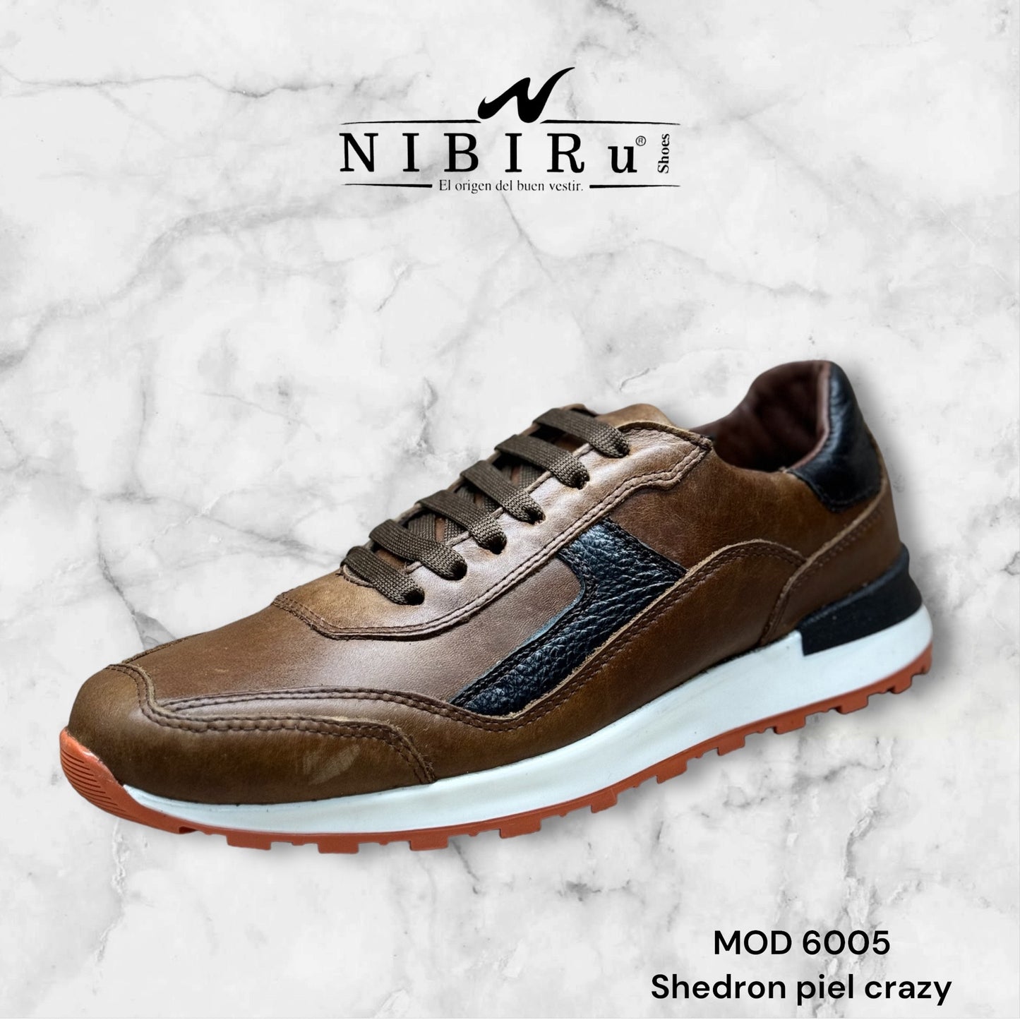 Tenís de piel 6005 - Shedron black