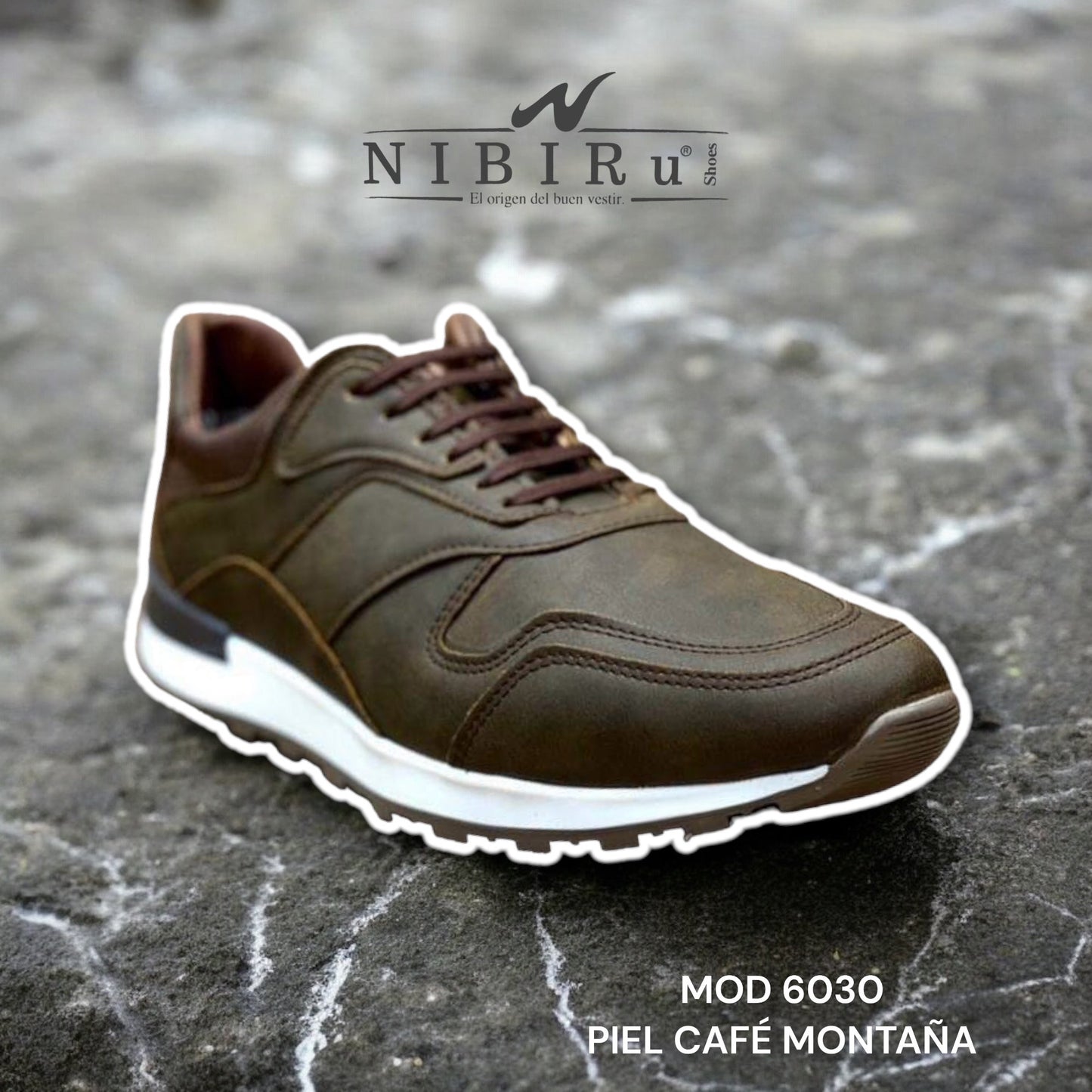 Tenís de piel 6030 - café montana