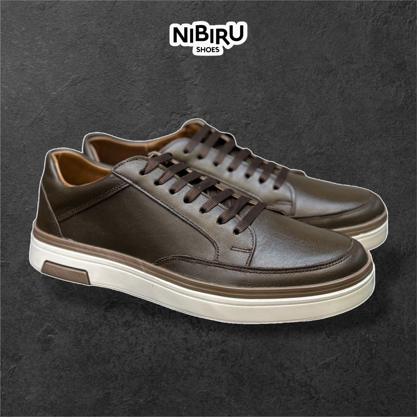 Tenis de piel 9002 - café montana