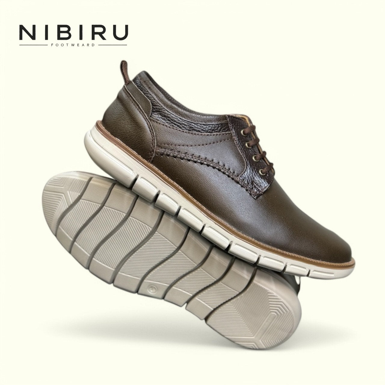 zapatos de piel cafe montana suela ultraligera confortables mod 1000