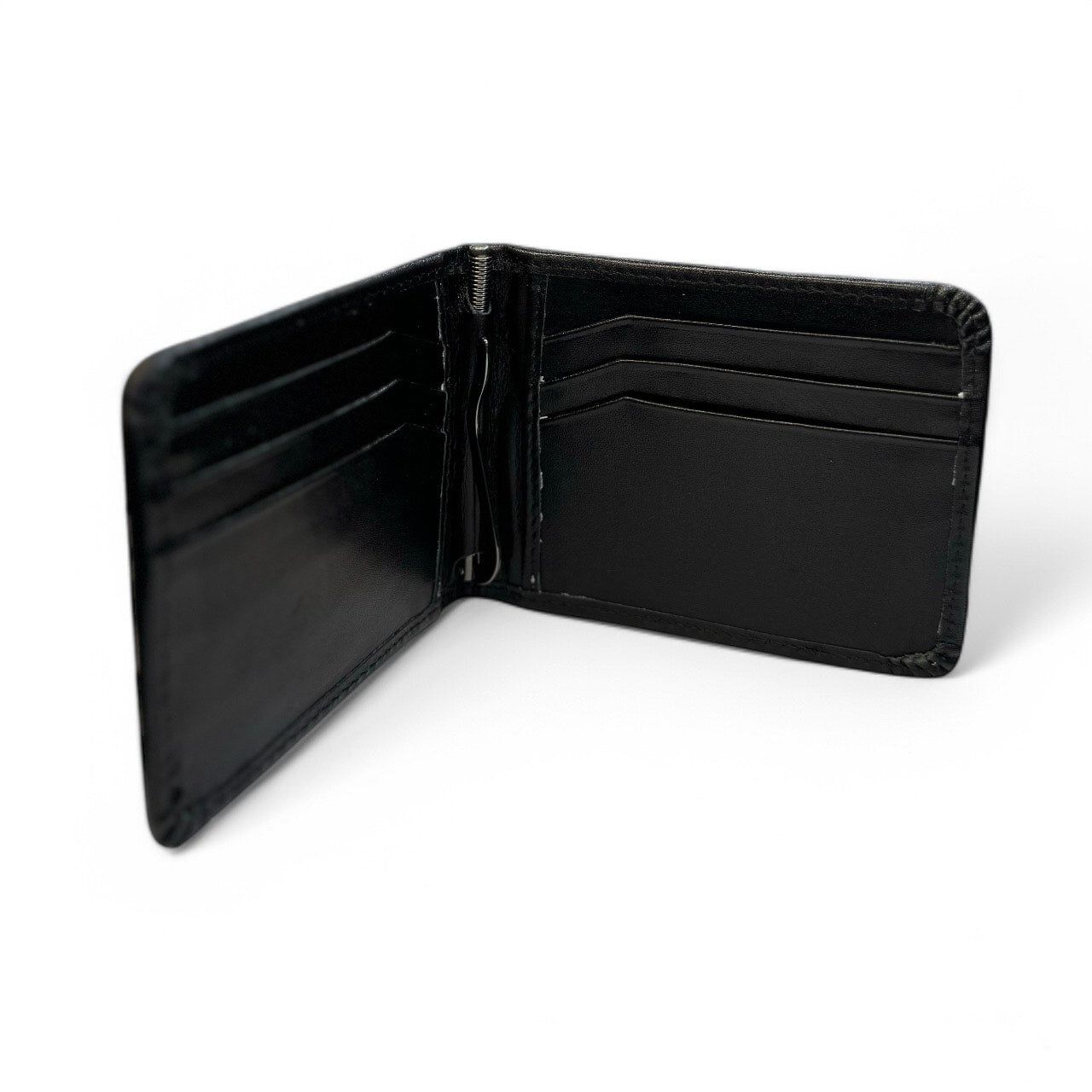 cartera plana de piel con clip para billetes color negro mod antony