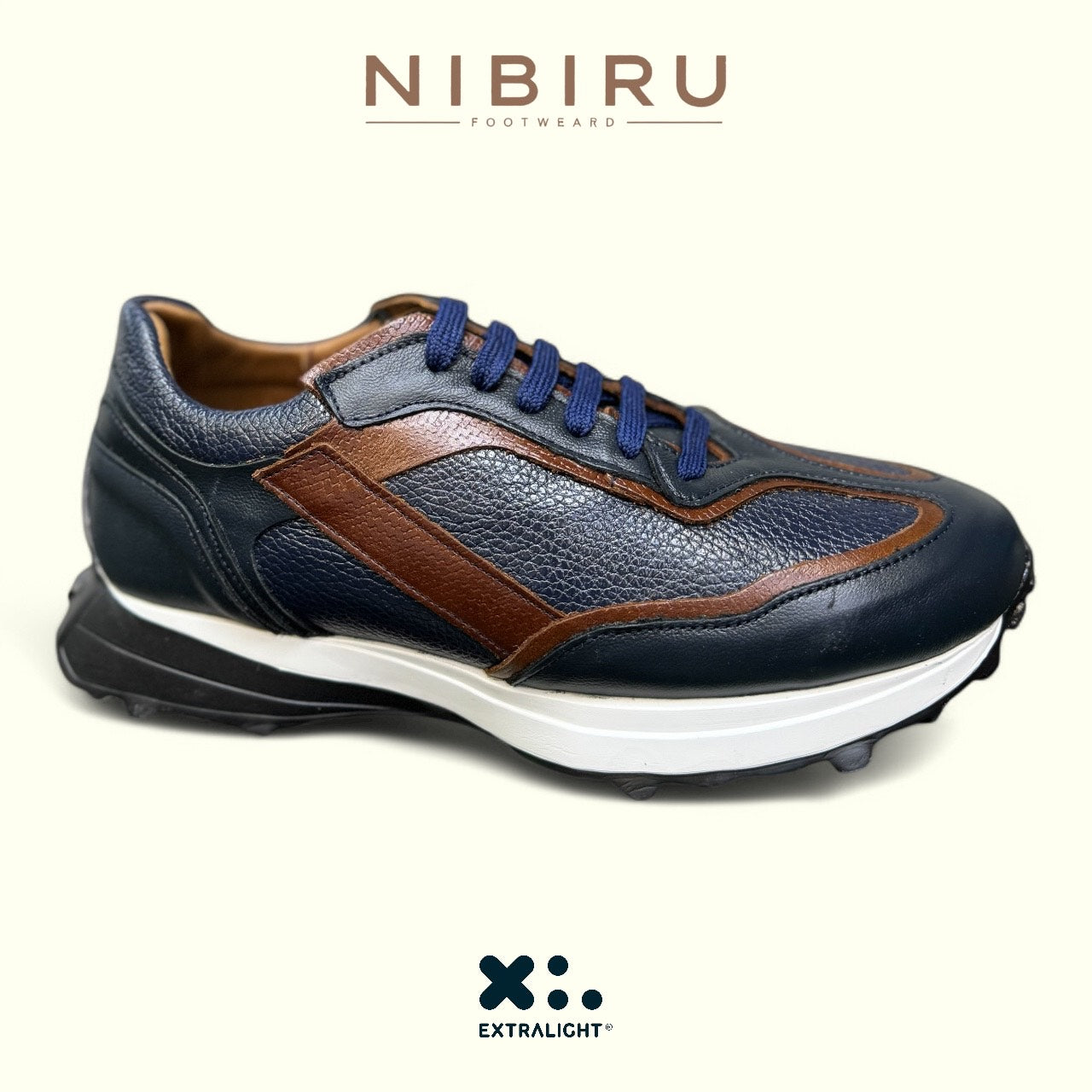 sneaker de piel venado marino / shedron miel 20k extraligero