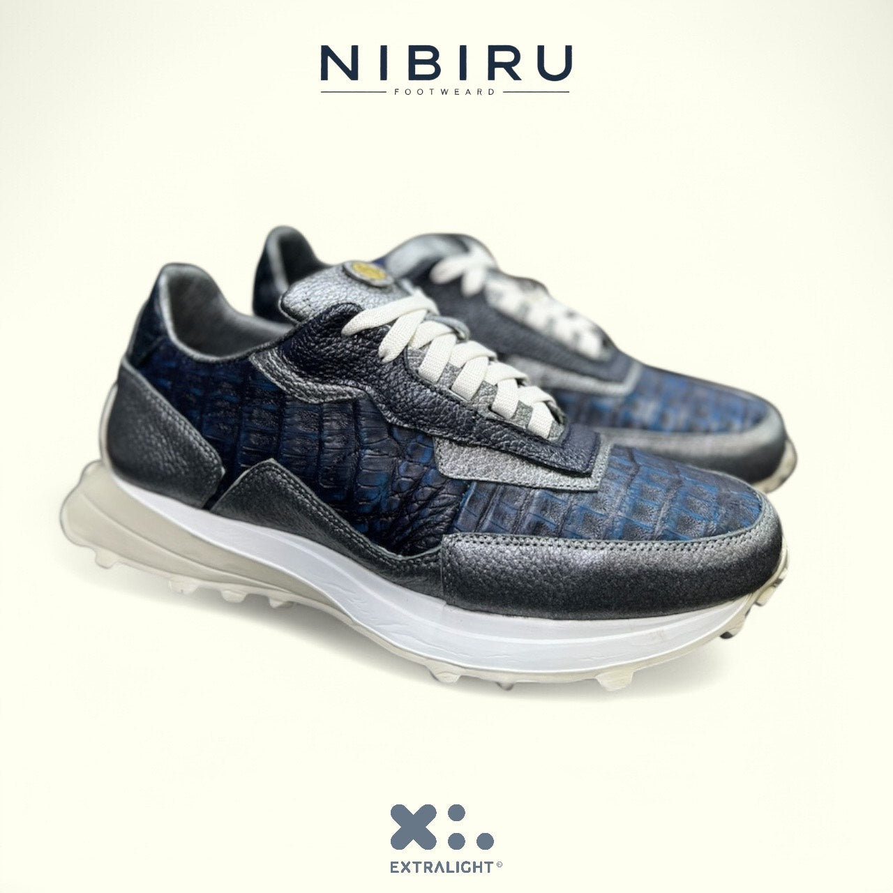 tenis de piel exotico bliue montser piel porcino cormado mod 20k60 extralight