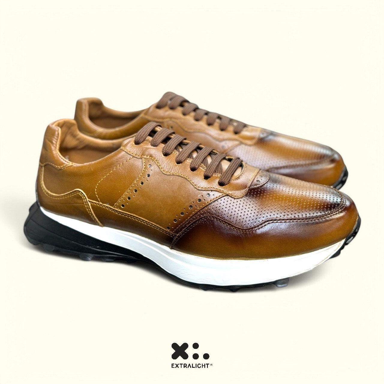 sneakers de piel napa miel acabado sombreado 20k10 extralight