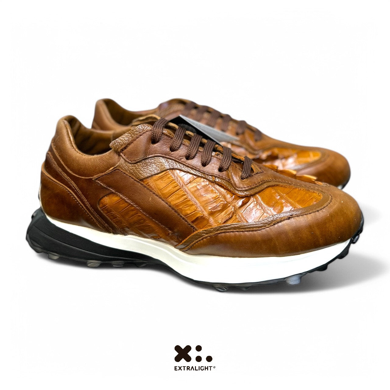 sneaker de piel miel crazy / piel cocodrile miel extralight