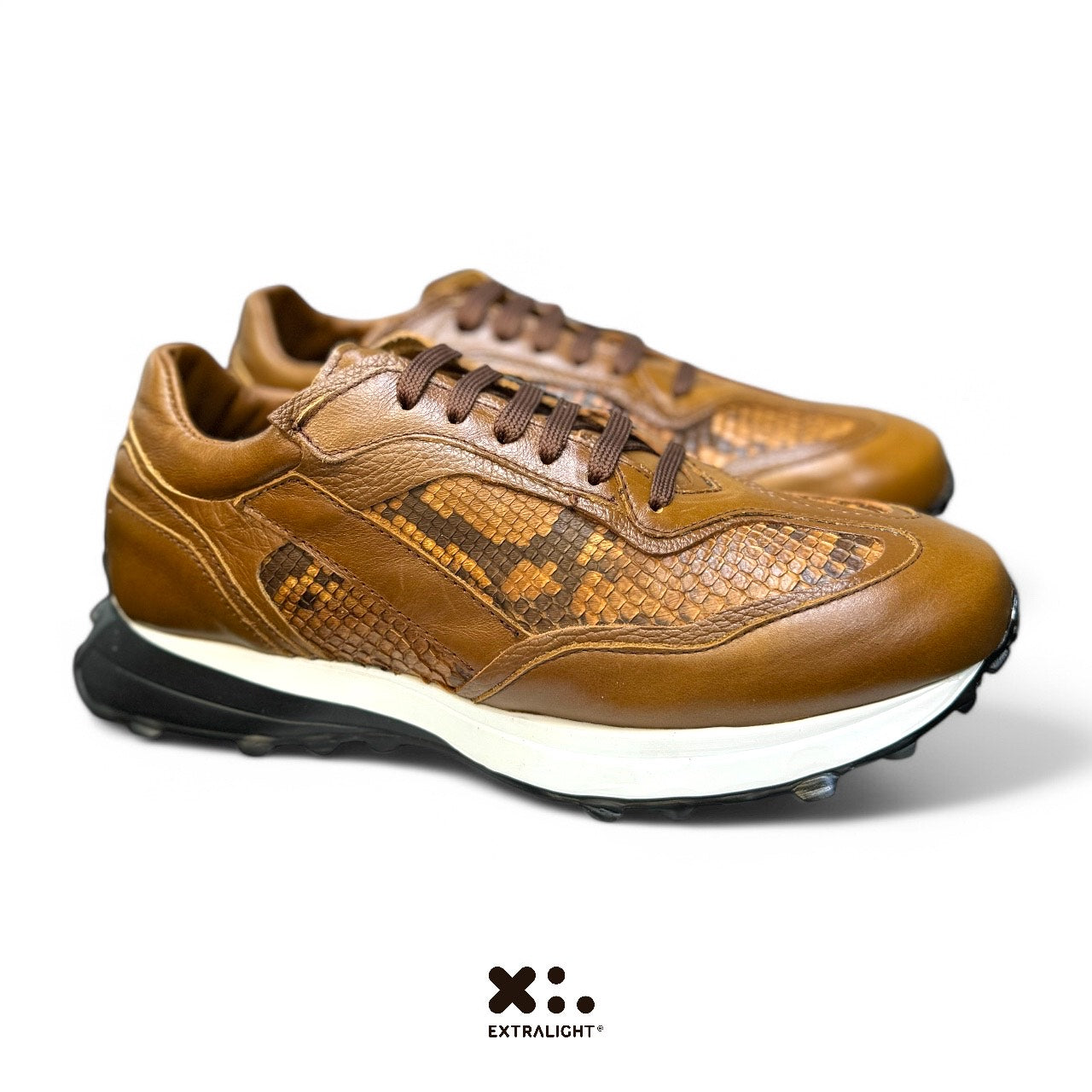 sneaker de piel miel / vibora beli miel extralight 20k11