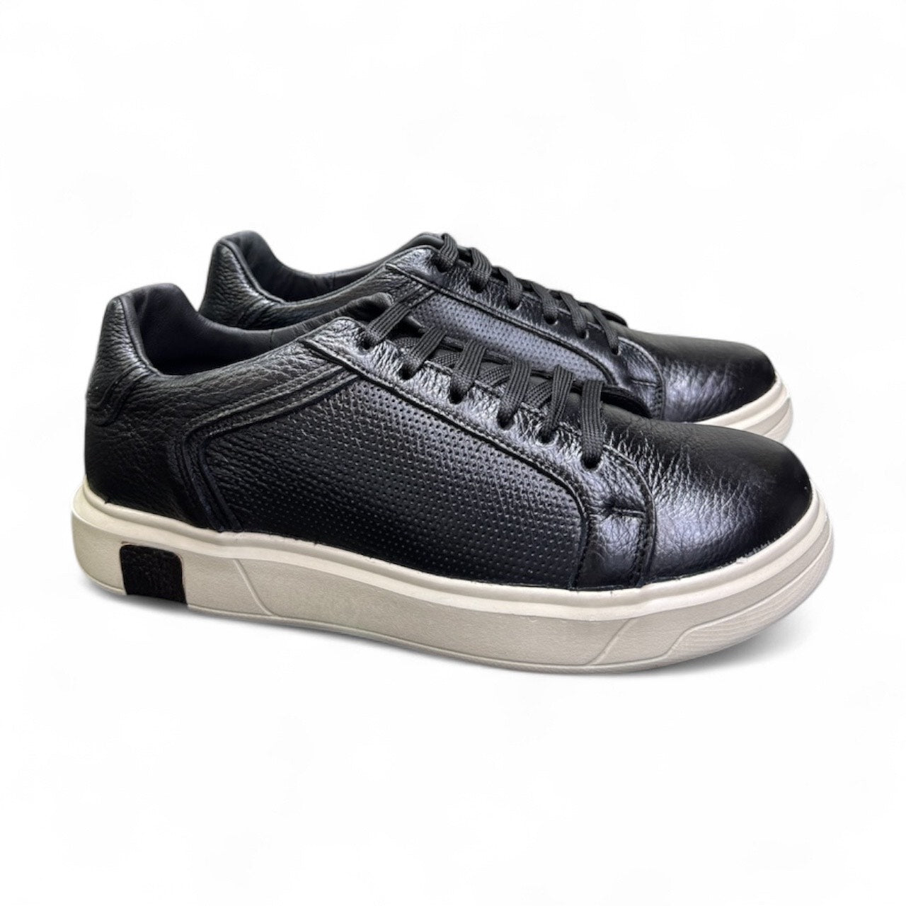 sneakers de piel venado negro suela ultraligera 9000