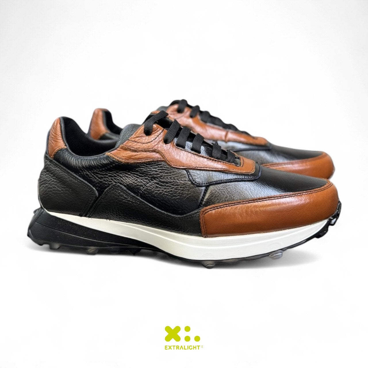 sneakers de piel negro venado mandarina 20k99 extralight