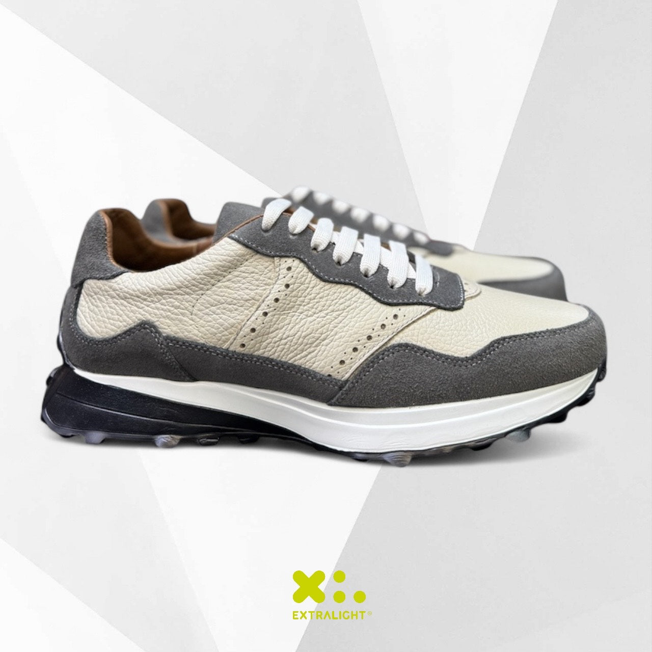 sneakers de piel bear gris / venado cream / 20k10 extralight