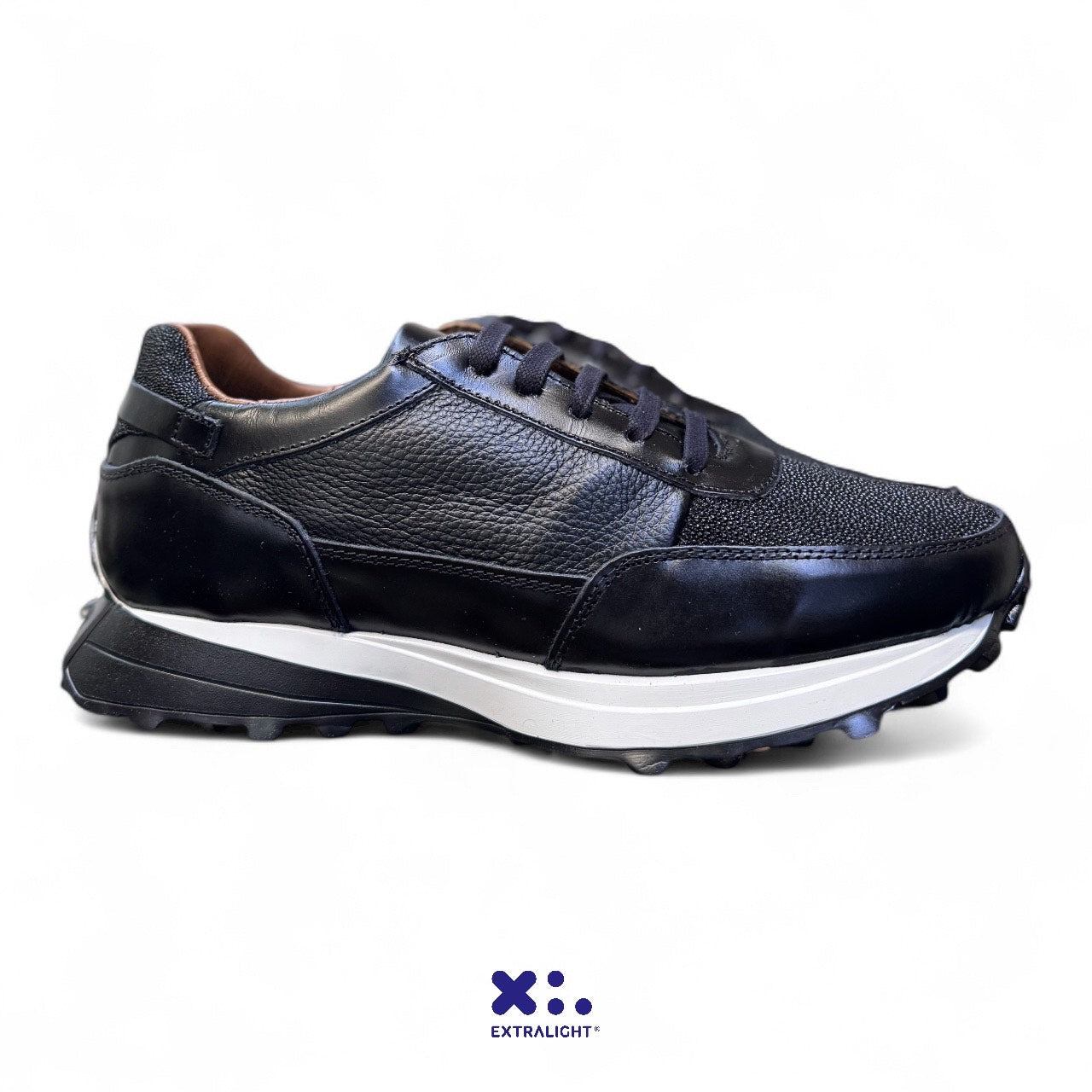 sneaker de piel venado & camaleon / piel de mantarraya 20k estralight