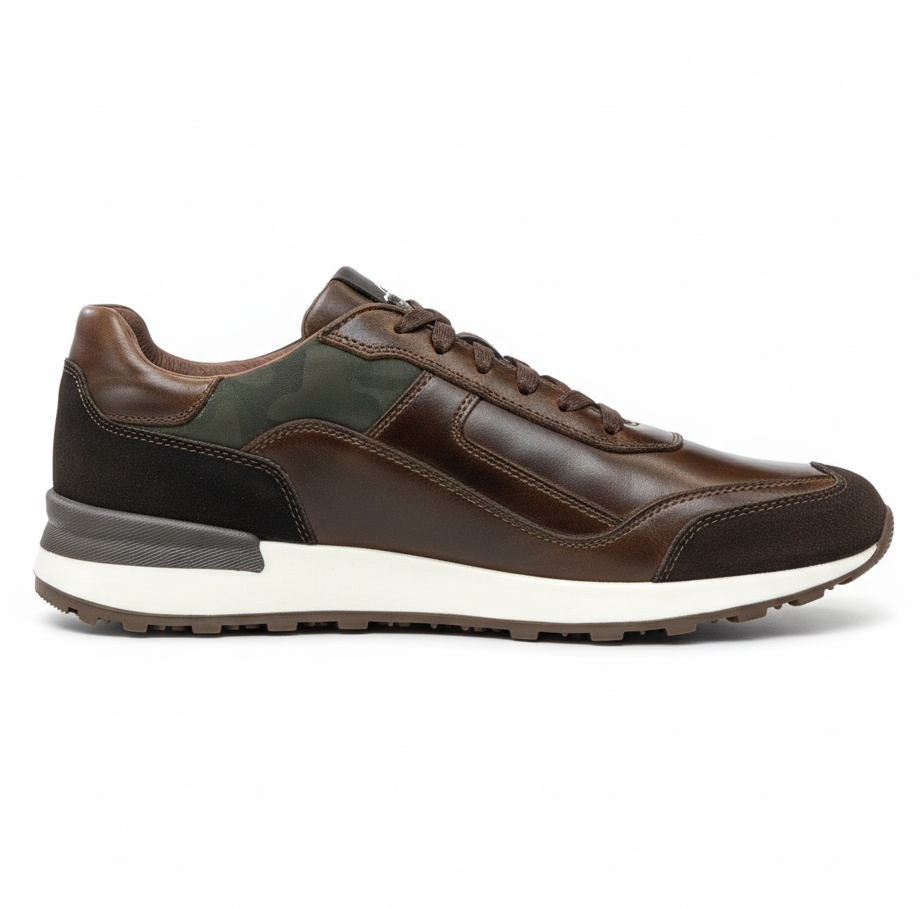 Tenís de piel 6005 - tabaco camuflage