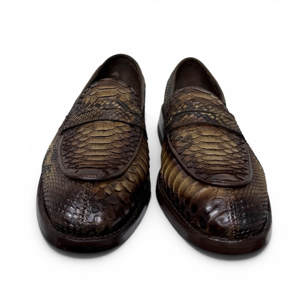 Loafers clermont piel full pyton capuchino