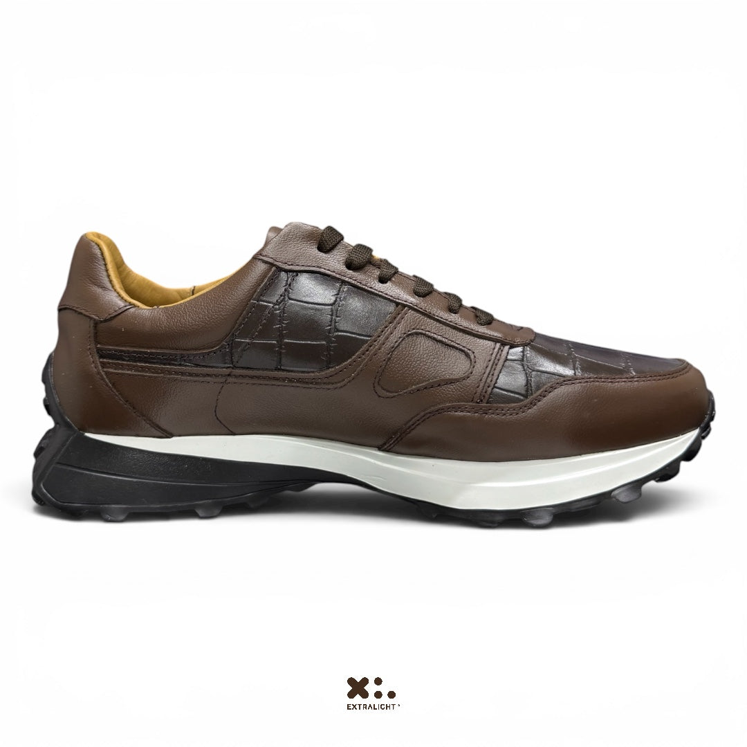sneaker 20k64 piel cocodrilo skin print moca
