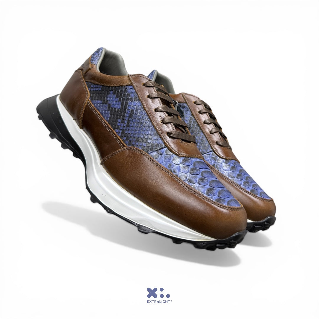 Sneaker 20K piel cognac /phtyon blue ice extralight®