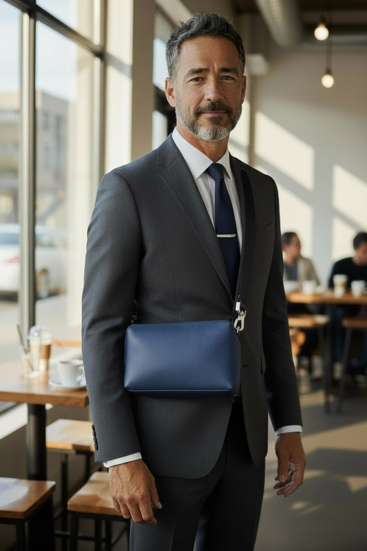 Crossbody de piel moltisanti flother bleu night