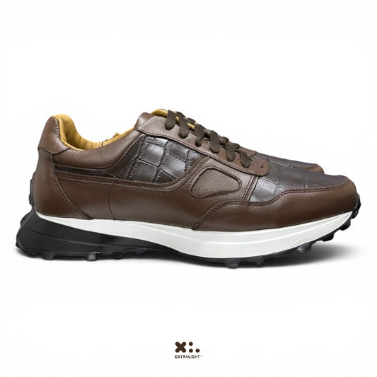 sneaker 20k64 piel cocodrilo skin print moca
