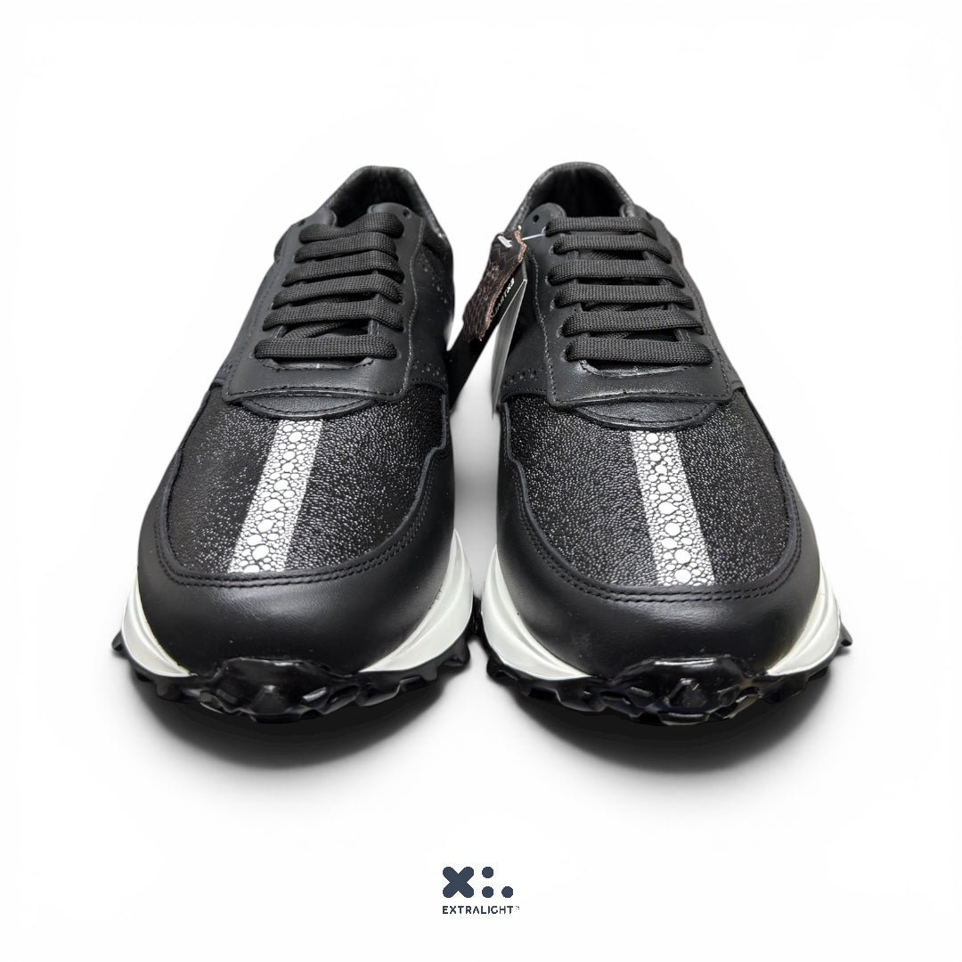 sneaker 20k10 piel skin print Mantarraya negro