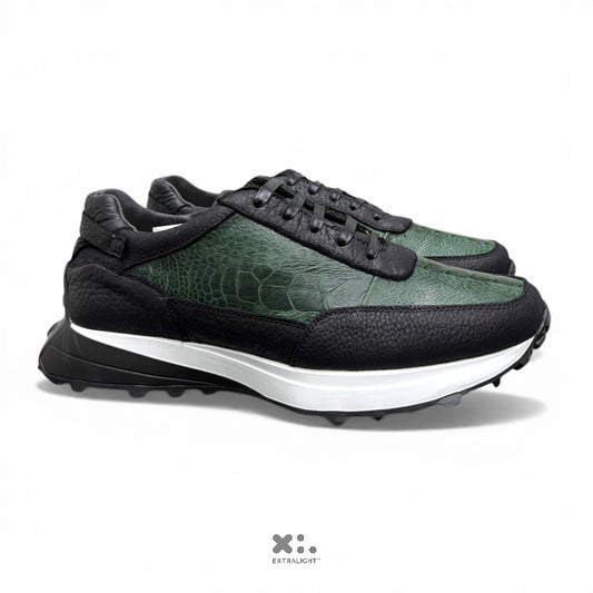 Sneaker 20K piel ostrich leg green olive extralight®