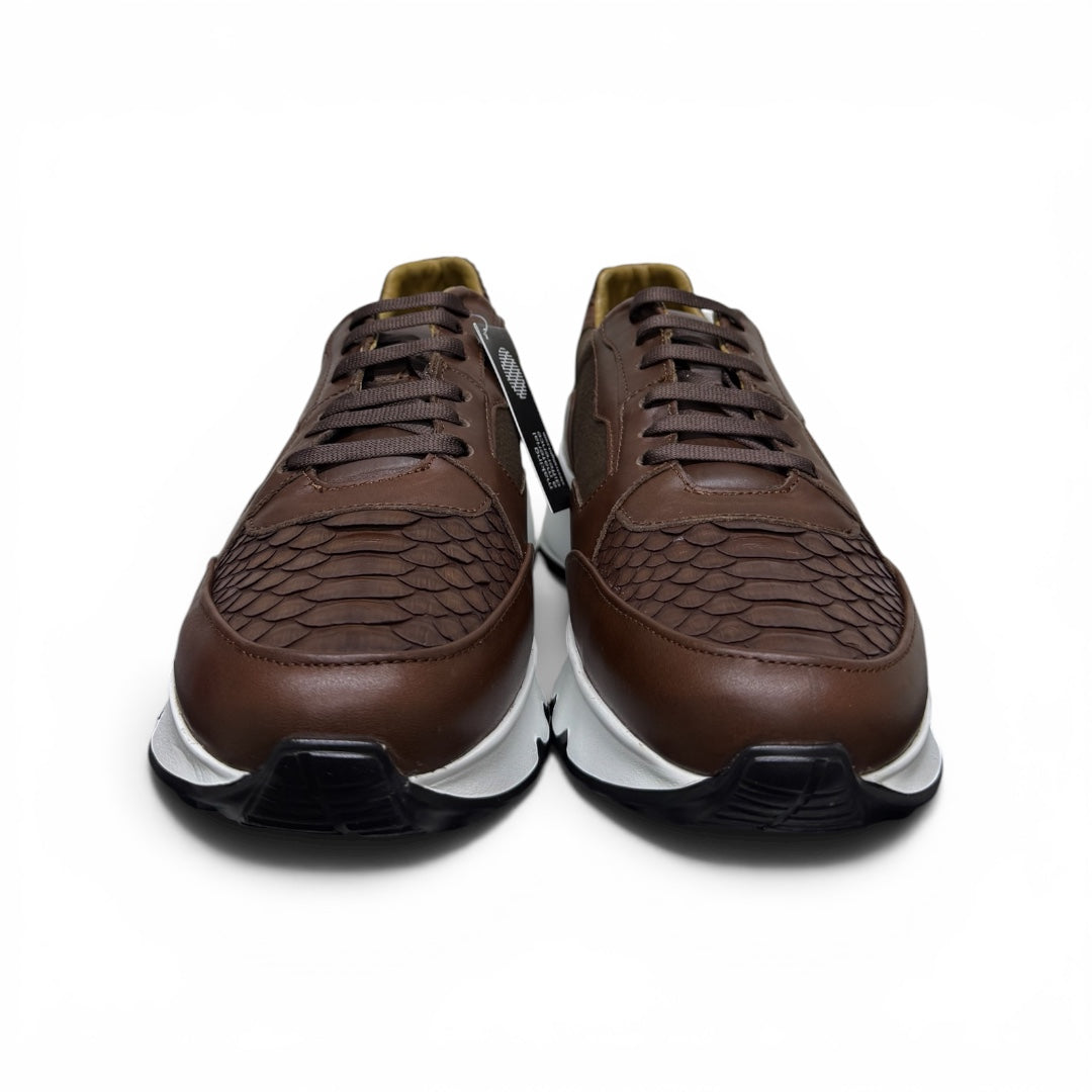 sneaker fendo- piel cognac Python chocolate  Extralight®