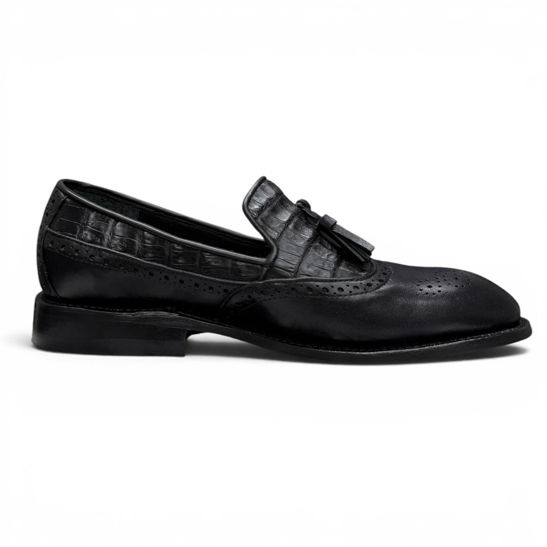Loafers gianluca piel / cocodrilo cayman black