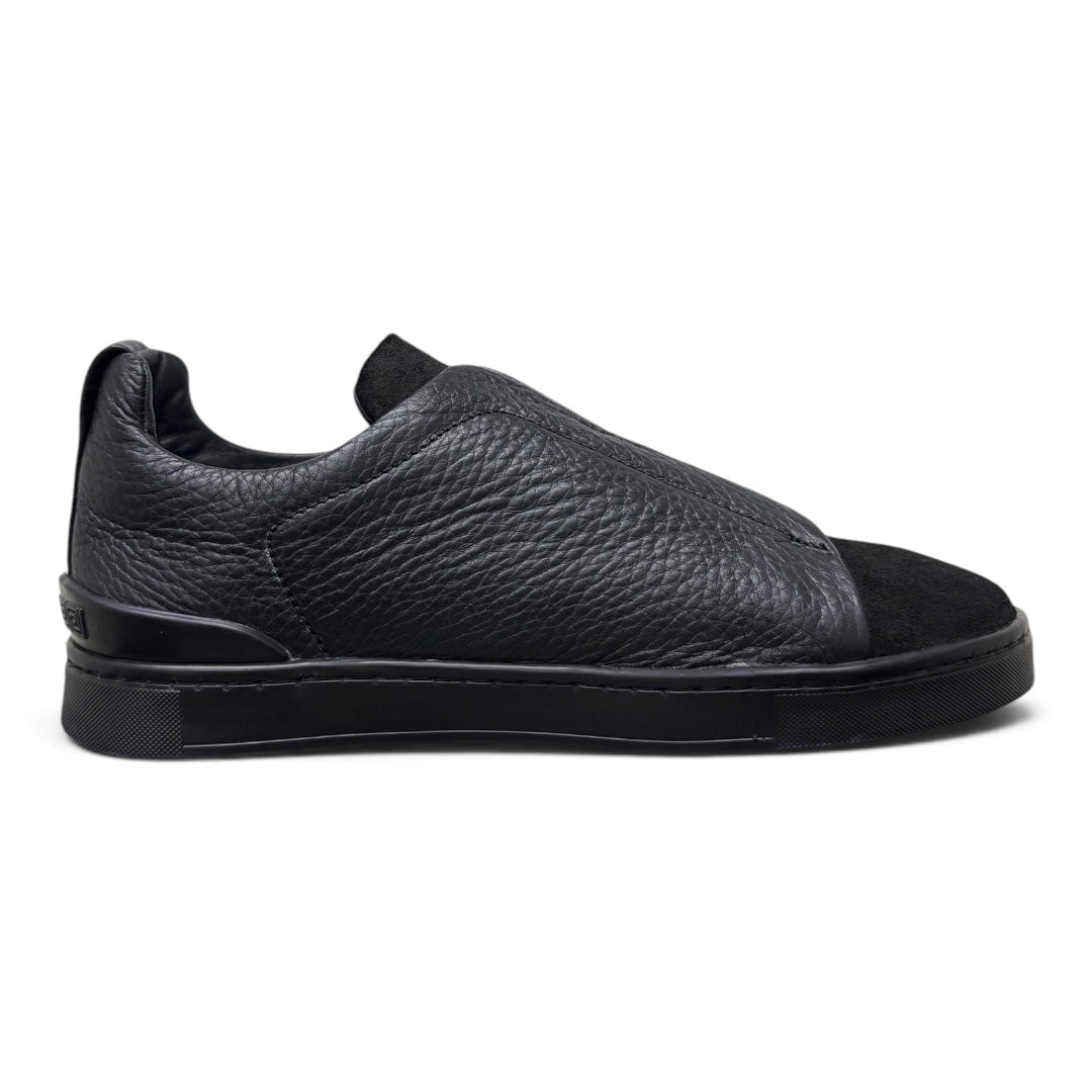 MACRINO- piel venado / gamuz total black