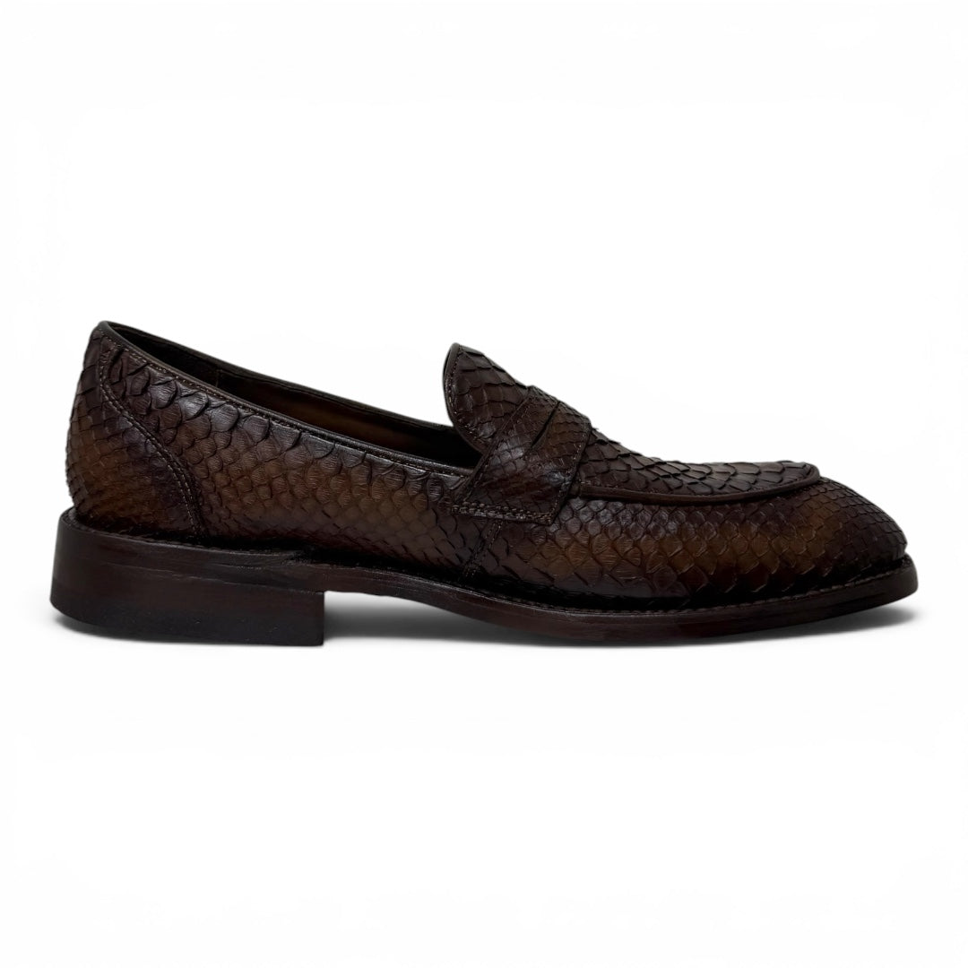 Loafers clermont piel full pyton chocolate whiskey