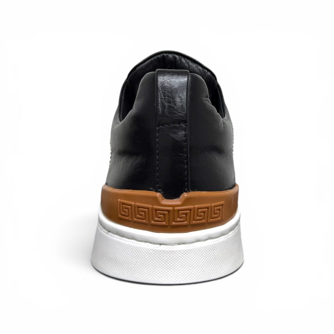 MACRINO- piel cabra negro naranja hermes