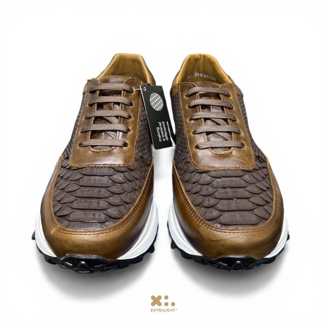 Sneaker 20K piel phyton café moca extralight®