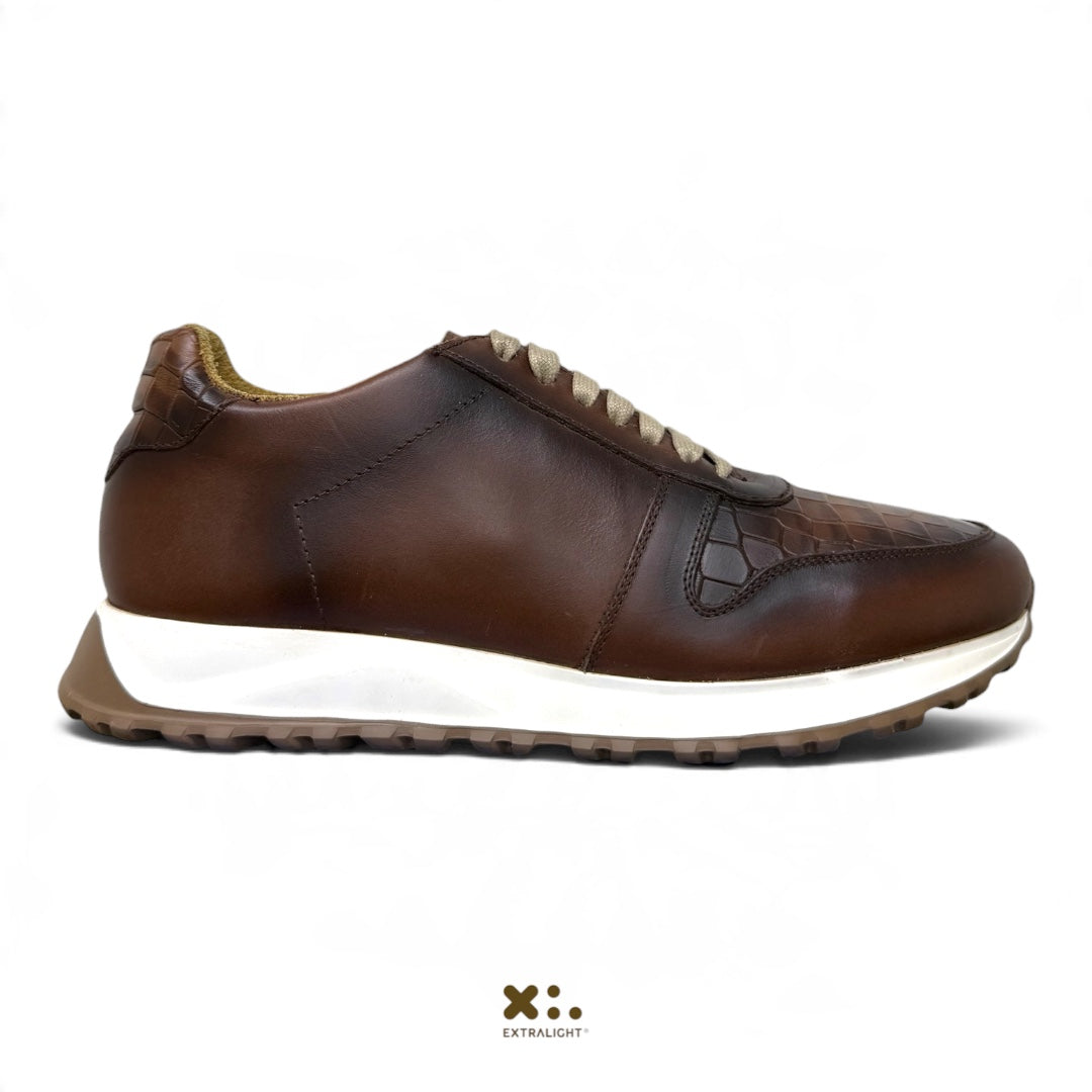 sneaker vito- piel vac/alligator skin printwhiskey madero extralight