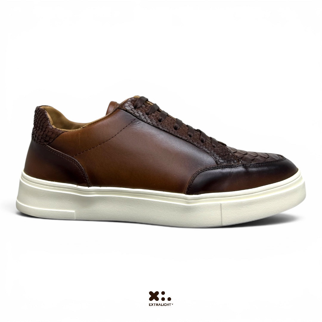 sneaker de piel cognac pyton 16k vermil extralight