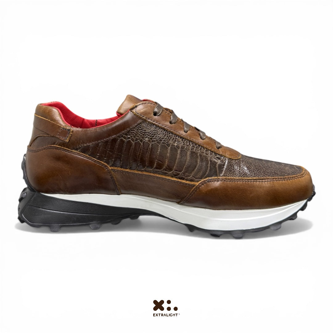 Sneaker 20K piel pata avestruz moca  extralight®